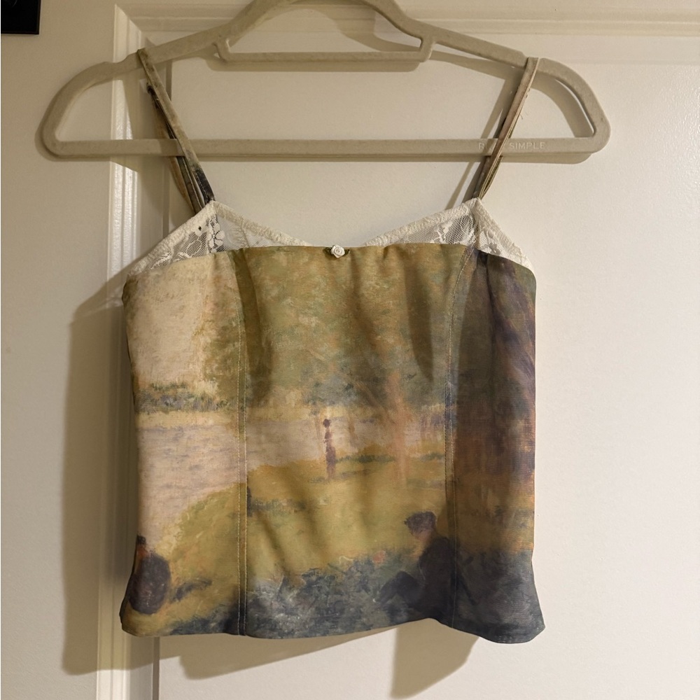 Edikted Artistic Print Camisole with Lace